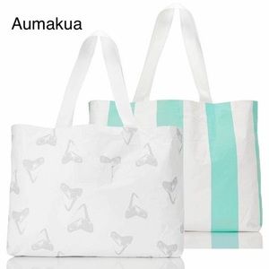 ALOHA COLLECTION- Holo Reversible Bag- Shark Tooth/Turquoise Striped